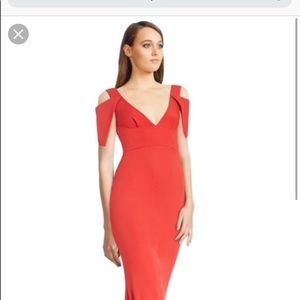 ABS deep v triangle shoulder dress evening formal from saks fifth avenue